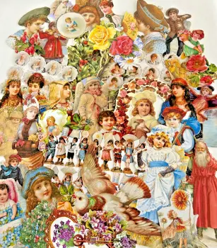 Decoupage Victorian style Paper scraps x 40 ladys angels flowers cats fairies