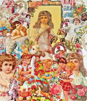 Decoupage Victorian style Paper scraps x 40 ladys angels flowers cats fairies