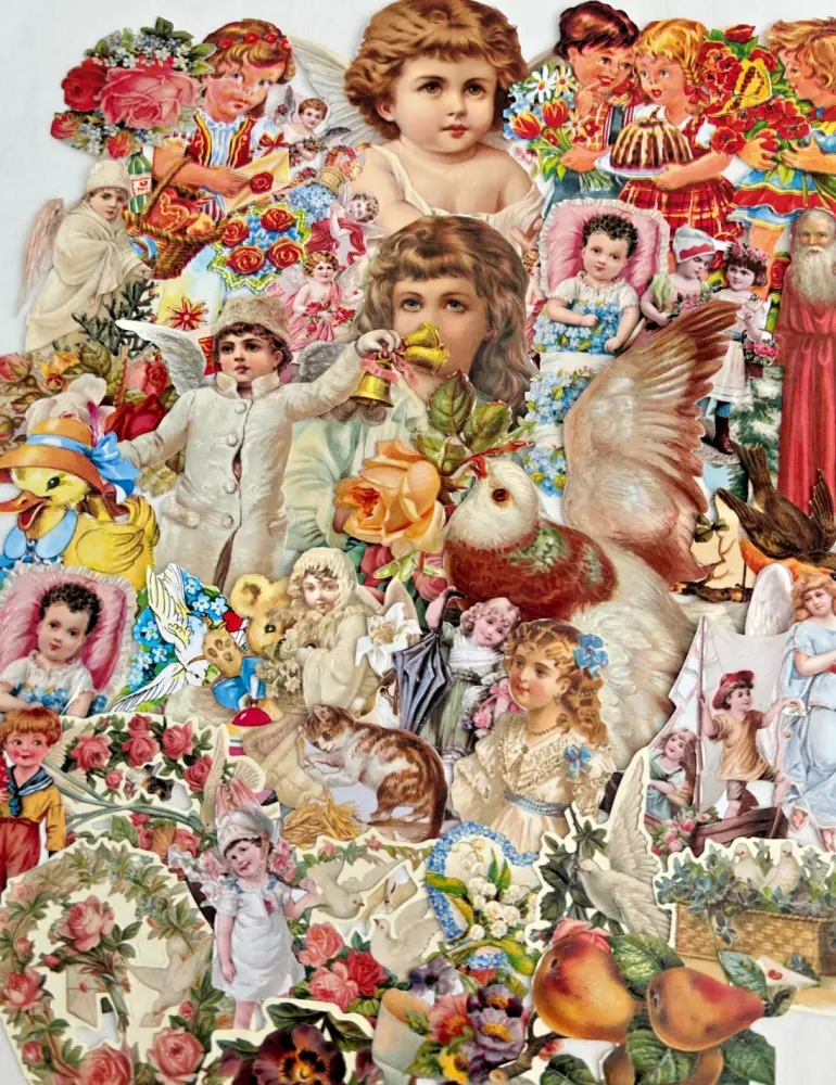 Decoupage Victorian style Paper scraps x 40 ladys angels flowers cats horse