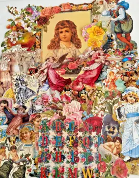 Decoupage Victorian style Paper scraps x 40 ladys angels flowers cats santa