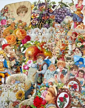 Decoupage Victorian style Paper scraps x 40 ladys angels flowers dogs cats