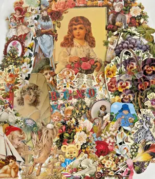 Decoupage Victorian style Paper scraps x 40 ladys angels flowers easter cats