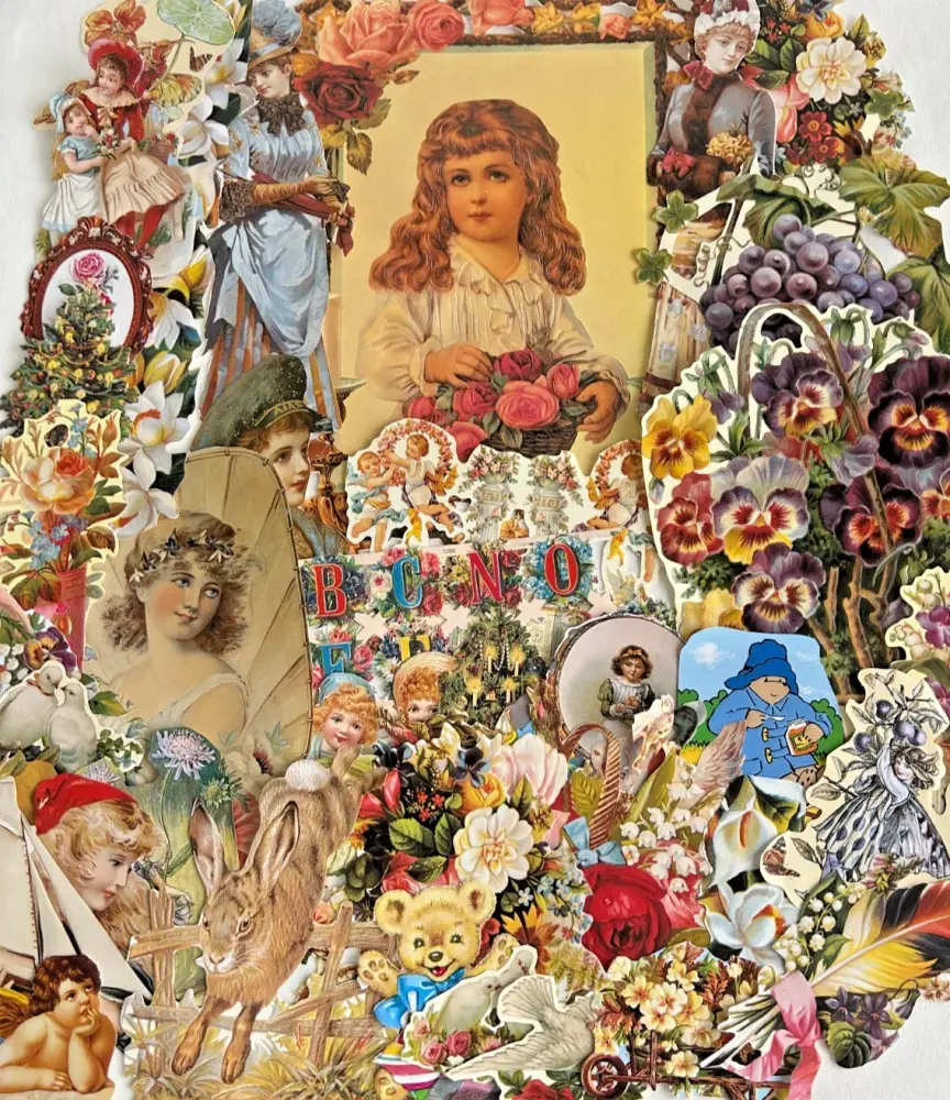 Decoupage Victorian style Paper scraps x 40 ladys angels flowers easter cat