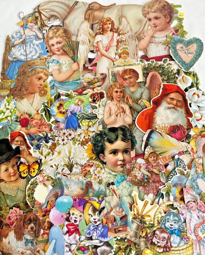 Decoupage Victorian style Paper scraps x 40 ladys angels flowers soldier dr