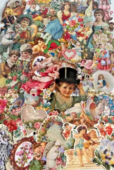 Decoupage Victorian style Paper scraps x 40 ladys babys flowers dogs cats