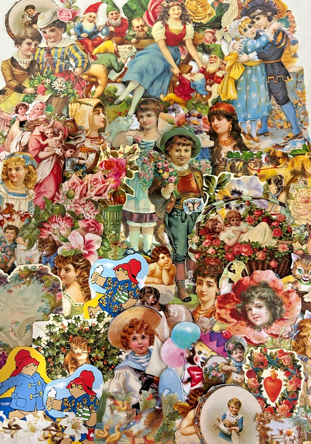 Decoupage Victorian style Paper scraps x 40 ladys babys flowers dogs cats