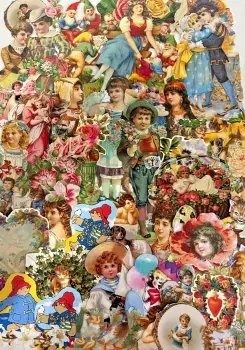 Decoupage Victorian style Paper scraps x 40 ladys babys flowers dogs cats