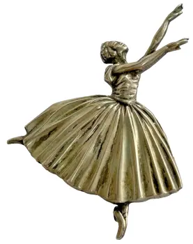 Vintage sterling silver ballerina dancer brooch pin Frederick Massingham C1946