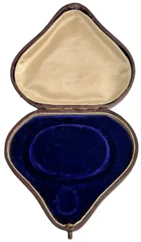 Antique jewellery display box bracelet or necklace locket blue velvet