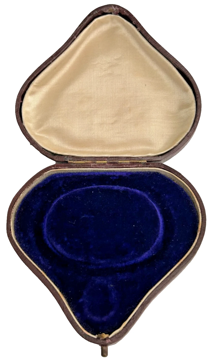 Antique jewellery display box bracelet or necklace locket blue velvet