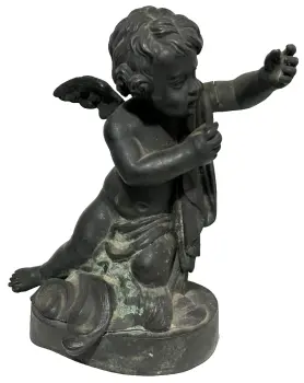 Antique bronze cherub doorstop door porter Victorian Georgian Interior design