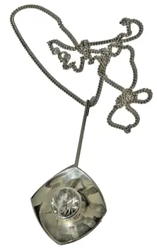 A Vintage sterling hallmarked silver Swedish Necklace Pendant crystal Alton