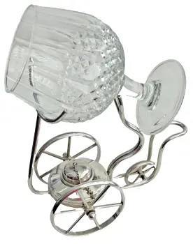 An Antique silver plated tricycle brandy glass warmer drinks collectibles