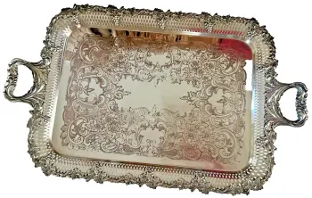 An Antique Victorian silver plated plate huge serving tray William Adams stunning