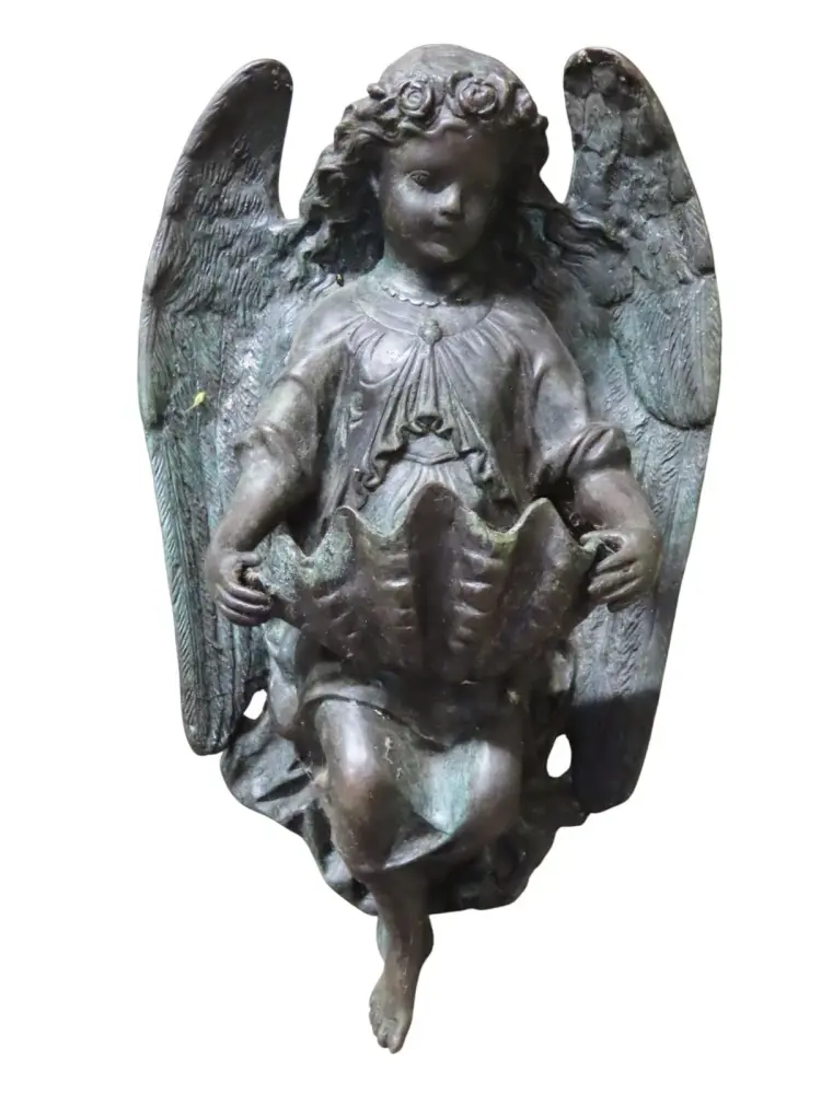 Antique bronze cherub Holy angel Water Font C1838 Henri Etienne Dumaige Fre