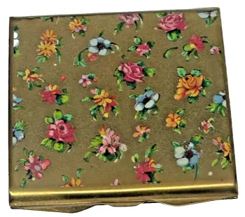 Vintage Chintz Blossoms flowers Stratton Powder Compact