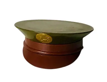 A Vintage WWII Sweetheart Novelty Army Hat Form Powder Compact Unused