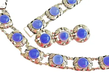 A Vintage parure sterling silver Denmark Bjorklund Bros necklace bracelet earrings brooch