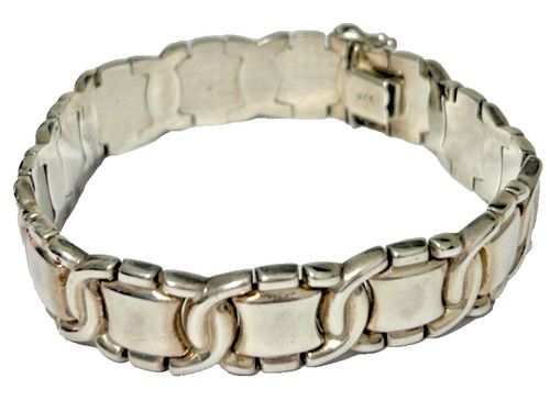 A Sterling silver norway style square link wrap bracelet 925
