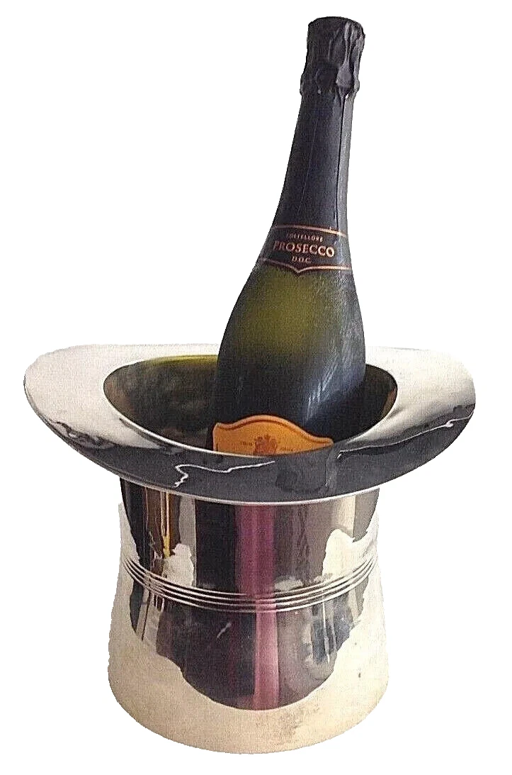 Antique silver plate novelty top hat ice bucket late 19th early 20th centur