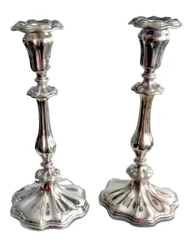 Antique Elegant Victorian silver plated candlesticks
