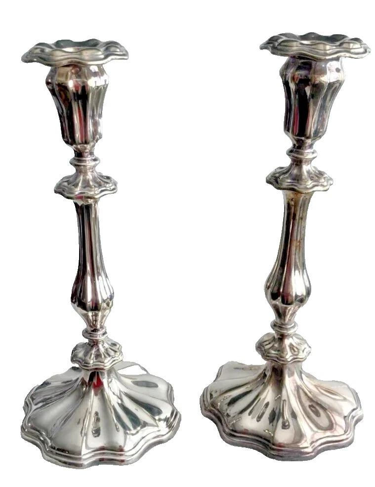 Antique Elegant Victorian silver plated candlesticks
