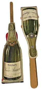 Antique pair of advertising fans for Champagne paper fan Paris France concertina