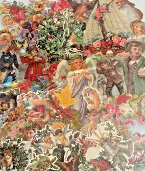 Decoupage Victorian style Paper scraps x 40 ladys angels flowers cats horses
