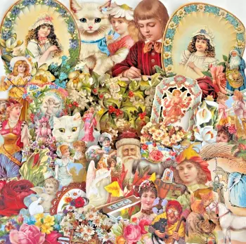 Decoupage Victorian style Paper scraps x 40 ladys angels flowers dogs cats