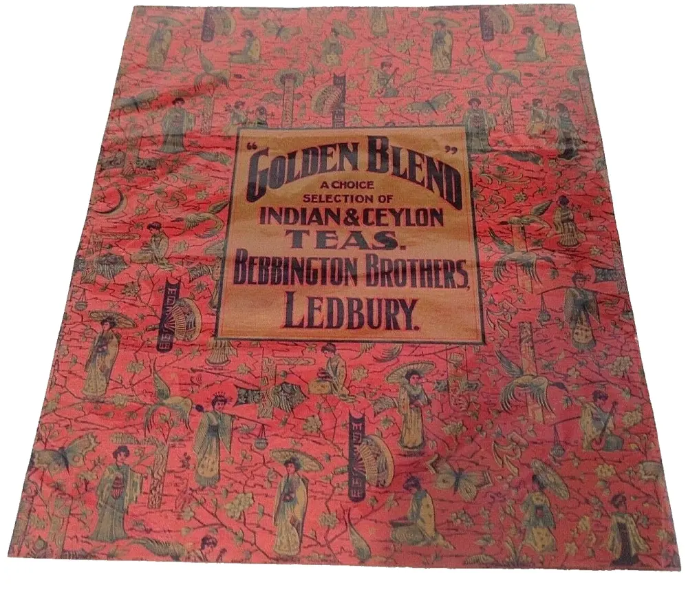 Antique Tea advertising paper Bebbington brothers Ledbury Indian & Ceylon t