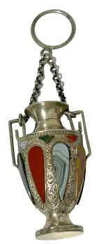 A Antique Victorian sterling silver Scottish Agate perfume scent bottle Bham 1891