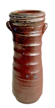 Vintage Huge West Signed studio pottery Raku vase pot