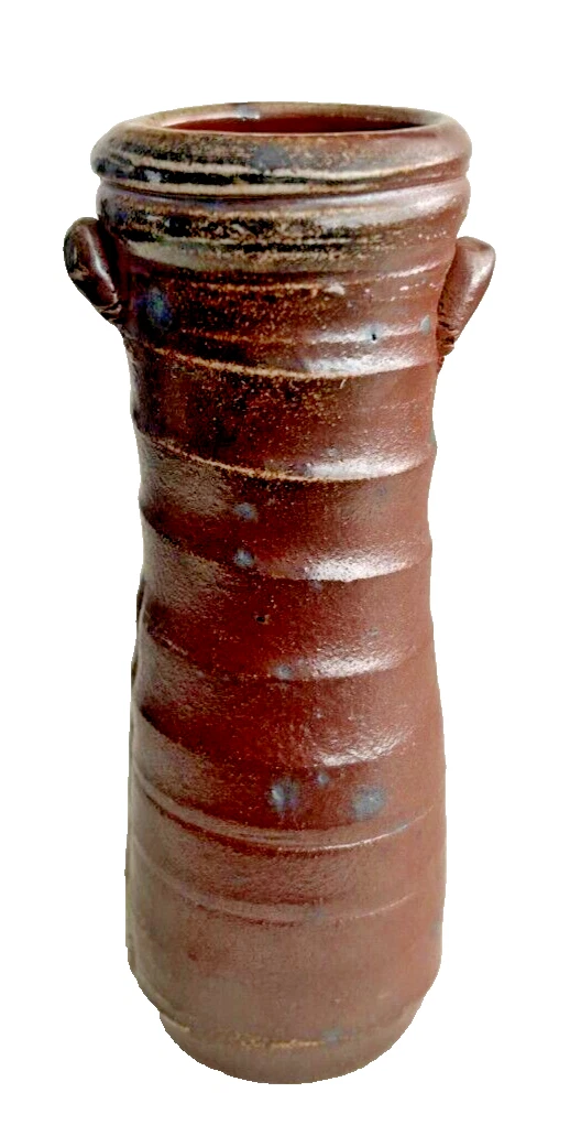 Vintage Huge West Signed studio pottery Raku vase pot