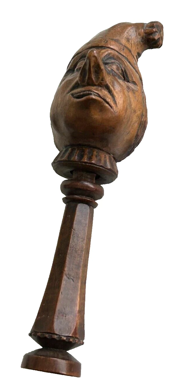 Antique carved Black Forest nutcrackers novelty screw action wee willy wink