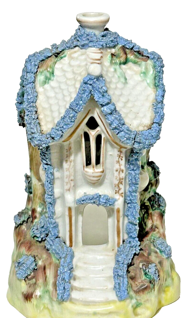 Antique ceramic Victorian Staffordshire pastel burner Very pretty