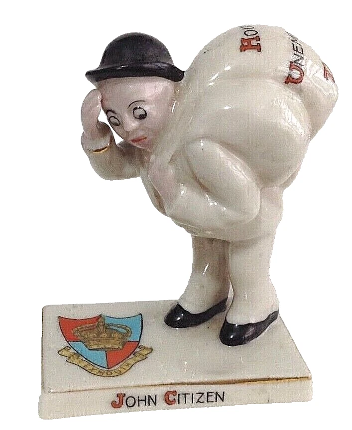 Antique WW1 crested china figure 