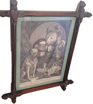 Antique William Hogarth engraving "The Bruiser" C Churchill "Once the Reverend"