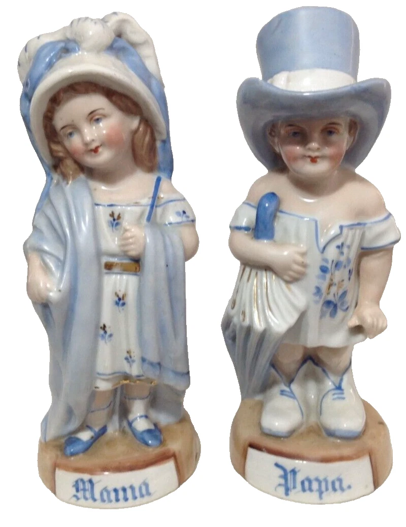Antique Victorian fairing pair Mama & Papa German