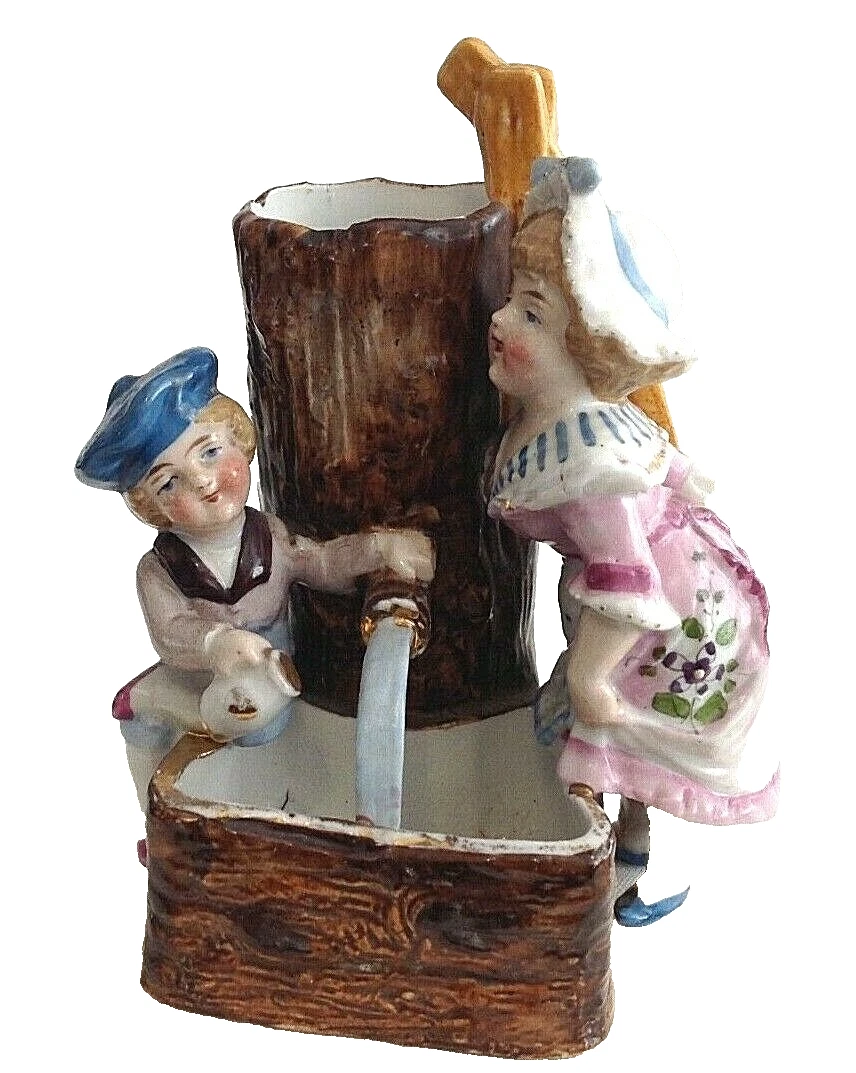 Antique Victorian German Conti Boheme match striker little boy and girl