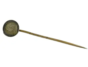 Antique sterling silver Victorian stick pin Queen Victoria jubilee