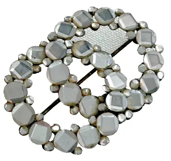 Antique Victorian rare Vauxhall glass brooch pin