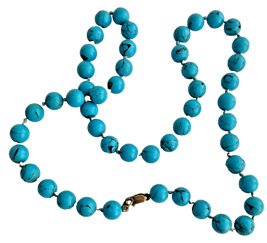 9ct gold clasp Turquoise bead necklace