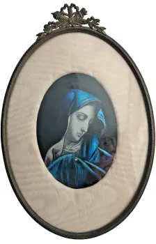 Antique Art Nouveau Signed Sarlandie Limoges Enamel Picture