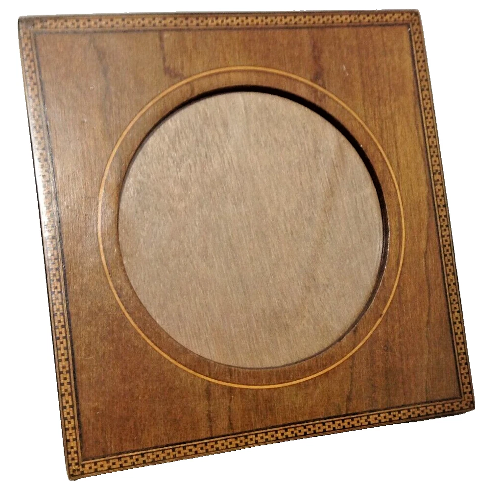 Antique Edwardian Marquetry inlay wood picture frame
