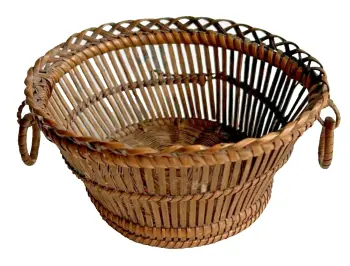 Antique miniature woven wicker basket apprentice piece