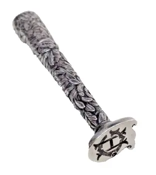 Antique sterling silver desk seal Arts & Crafts flowers embossed