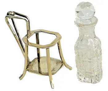 Antique Victorian perfume scent bottle silver hallmark 1896 novelty miniature