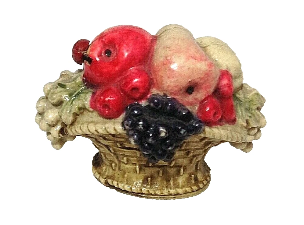Antique Celluloid Tape Measure Basket Fruit with Ladybird