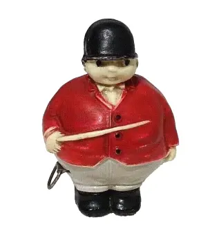 Antique novelty Celluloid tape measure huntsman horse rider