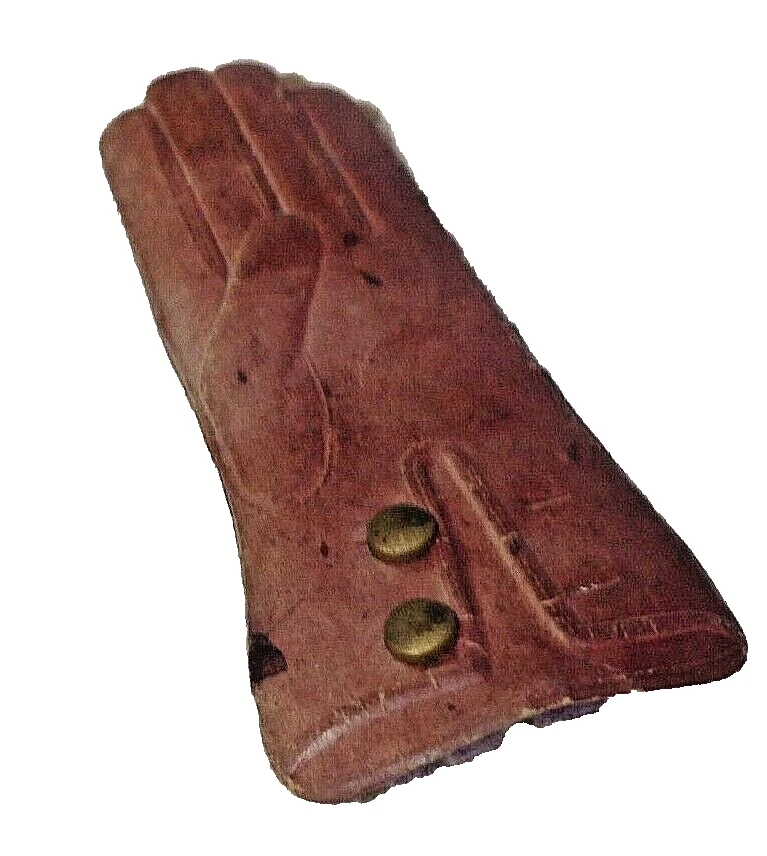 Antique novelty miniature die cut & embossed glove needle case